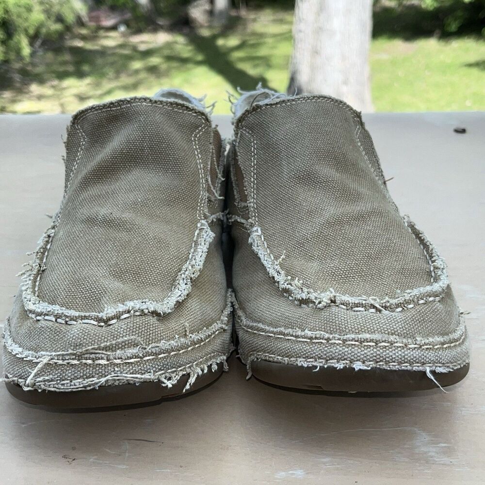 Tony Lama Lindale Canvas Slip On Men's Boho Raw Edge Casual Loungewear 12D - Picture 11 of 13